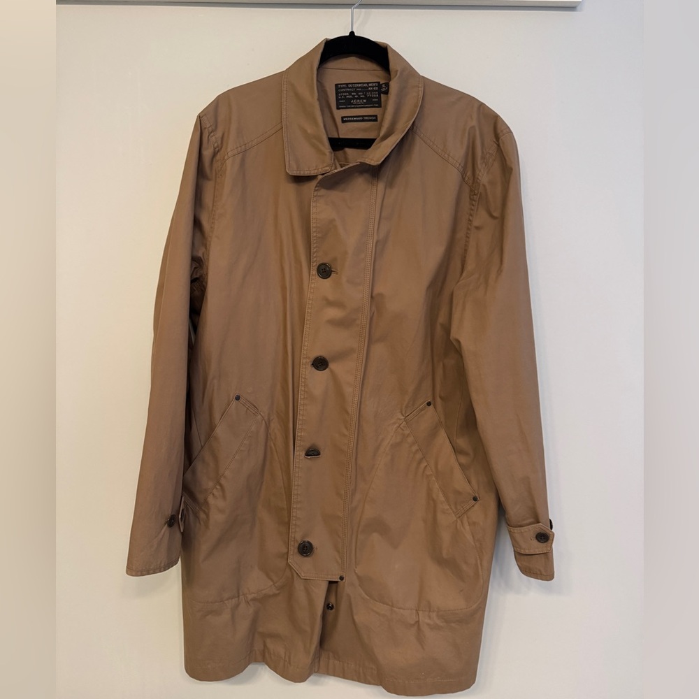 J. Crew Men's Wedgewood Brown Trench Coat